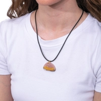 Triangle Wood & Resin Pendant Necklace