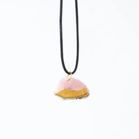 Triangle Wood & Resin Pendant Necklace