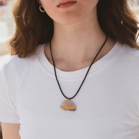 Triangle Wood & Resin Pendant Necklace