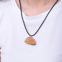 Triangle Wood & Resin Pendant Necklace