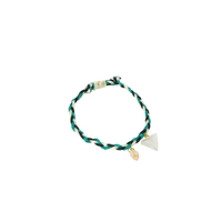 Colorful Braided Bracelet with Two Dangling Crystal Resin Pendant