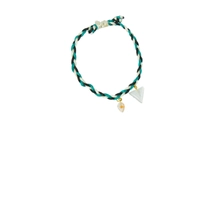 Colorful Braided Bracelet with Two Dangling Crystal Resin Pendant