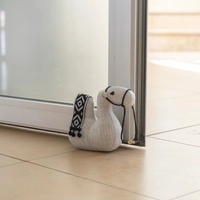 Camel Shape Door Stopper with Bedouin-Inspired Patterns - White