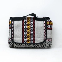 Foldable Picnic Blanket with Bedouin-Inspired Patterns - Gray 1