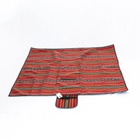 Foldable Picnic Blanket with Bedouin-Inspired Patterns - Gray 1