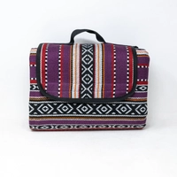 Foldable Picnic Blanket with Bedouin-Inspired Patterns - Gray 1