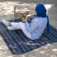 Foldable Picnic Blanket with Bedouin-Inspired Patterns - Gray 1