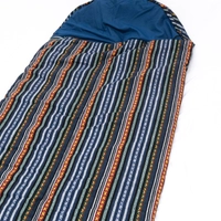 Striped Navy Blue Sleeping Bag with Bedouin-Inspired Patterns