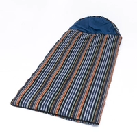 Striped Navy Blue Sleeping Bag with Bedouin-Inspired Patterns