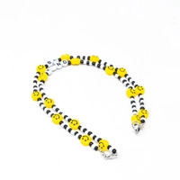 Handmade Colorful Beads Anklet - Multiple Designs - Black & Silver