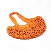 Handmade Orange Fishing Net Crochet Shoulder Bag
