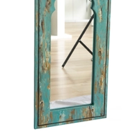 Wall Mirror with Blue Painted Wooden Frame - Large