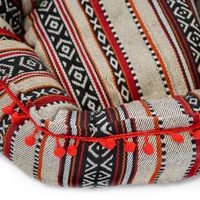 Round Cat Bed with High Edges in Colorful Bedouin-Inspired Design