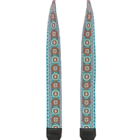 Wide Leather Shoulder Strap with Colorful Stitched Patterns - Multiple Patterns - Pattern 1