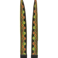 Wide Leather Shoulder Strap with Colorful Stitched Patterns - Multiple Patterns - Pattern 1