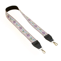 Leather Bag Strap with Colorful Stitched Patterns - Multiple Patterns - Pattern 1