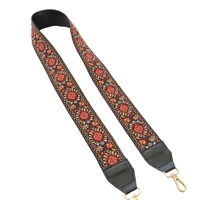 Leather Bag Strap with Colorful Stitched Patterns - Multiple Patterns - Pattern 1