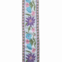 Leather Bag Strap with Colorful Stitched Patterns - Multiple Patterns - Pattern 1