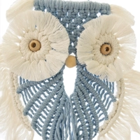 Blue & White Owl Wall Hanging Hand-Woven