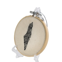 Decorative Machine Embroidery Hoop of Beige Canvas - Multiple Designs - Jordan Map