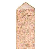 Beige Table Runner with Colorful Floral Patterns - Multiple Designs - Design 1