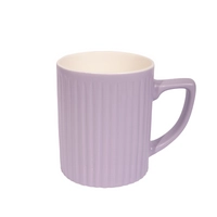 Matt Lavender Ceramic Mug Adorned with Floral L Letter