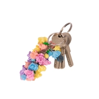 Hand-Formed Polymer Clay Keychain - Colorful Flowers