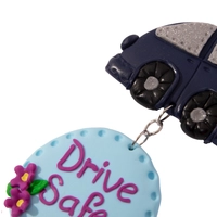 Hand-Formed Polymer Clay Car Pendant - Multiple Designs - Purple