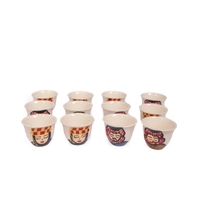 White Arabic Coffee Set Adorned with Beautiful Hand Paintings - 1 Cup - Bedouin Man with Traditional Outfit