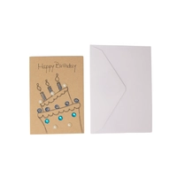 Brown Rectangular Greeting Card with Envelope- Happy Birthday