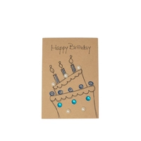 Brown Rectangular Greeting Card with Envelope- Happy Birthday