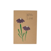 Floral Brown Postcard with Envelope - With Love