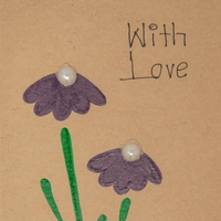 Floral Brown Postcard with Envelope - With Love