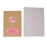 Baby Girl Greeting Card with Envelope - Multiple Designs - Design 1