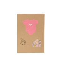 Baby Girl Greeting Card with Envelope - Multiple Designs - Design 1