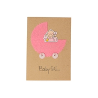 Baby Girl Greeting Card with Envelope - Multiple Designs - Design 1