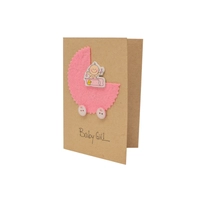 Baby Girl Greeting Card with Envelope - Multiple Designs - Design 1