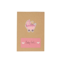 Baby Girl Greeting Card with Envelope - Multiple Designs - Design 1