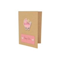 Baby Girl Greeting Card with Envelope - Multiple Designs - Design 1