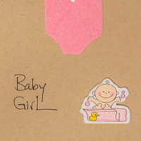 Baby Girl Greeting Card with Envelope - Multiple Designs - Design 1