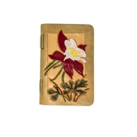 Small Leather Notebook with Printed Floral Drawings