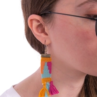 Hand-Woven Tassels Earrings of Colorful Bohemian Style