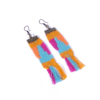 Hand-Woven Tassels Earrings of Colorful Bohemian Style