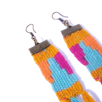 Hand-Woven Tassels Earrings of Colorful Bohemian Style