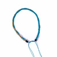 Adjustable Hand-Woven Choker Necklace - Blue & Gold