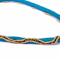 Adjustable Hand-Woven Choker Necklace - Blue & Gold