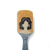 Flat Eco Friendly Wooden Hair Brush - Hand-Painted