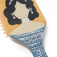 Flat Eco Friendly Wooden Hair Brush - Hand-Painted