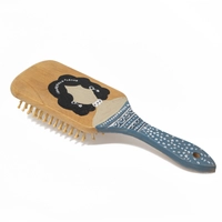 Flat Eco Friendly Wooden Hair Brush - Hand-Painted