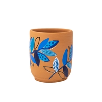 Hand-Painted Earthen Pottery Cup - Blue